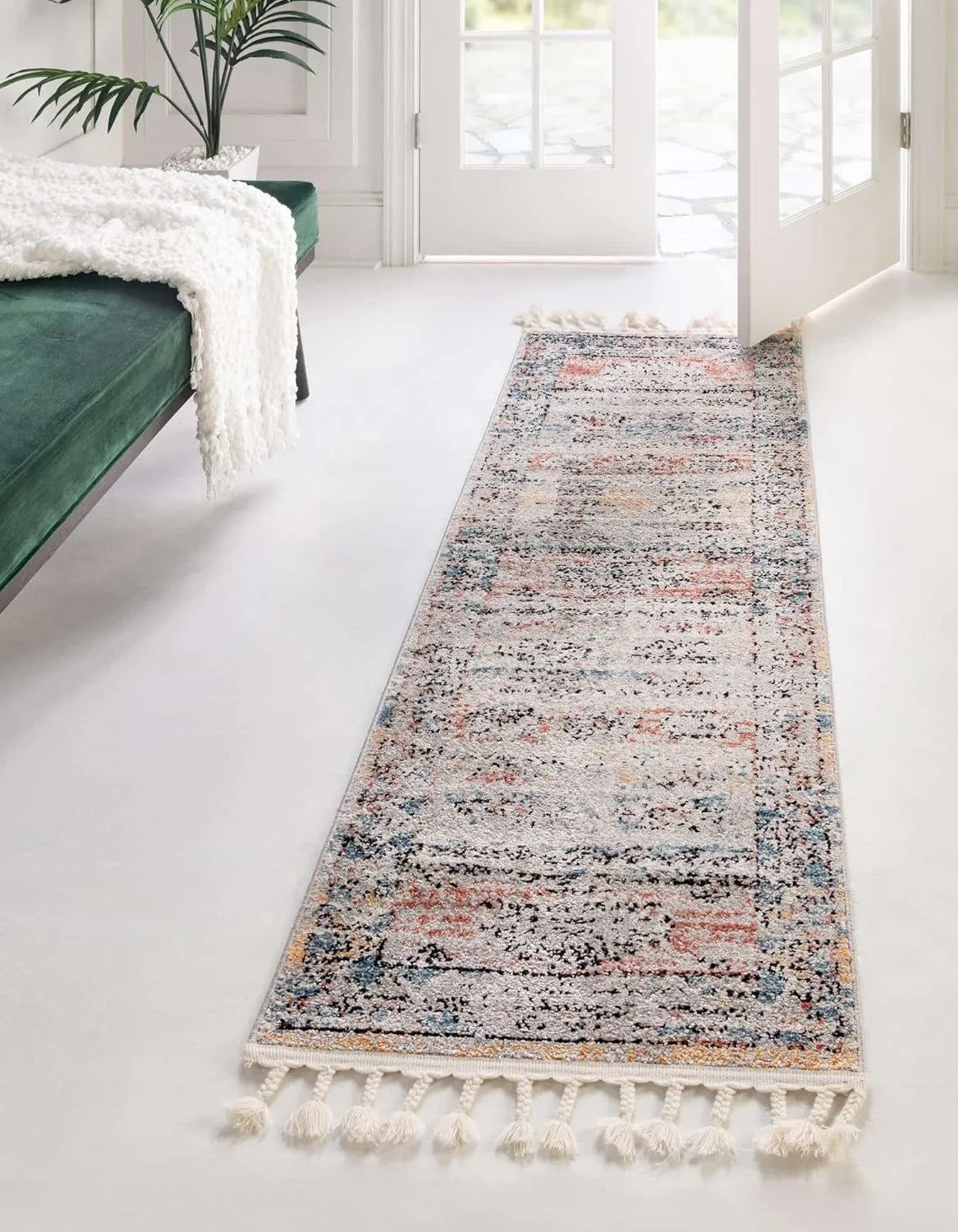 Unique Loom Aramis Collection Area Rug - Tal (2' x 6' 1" Runner, Multi/ Black)