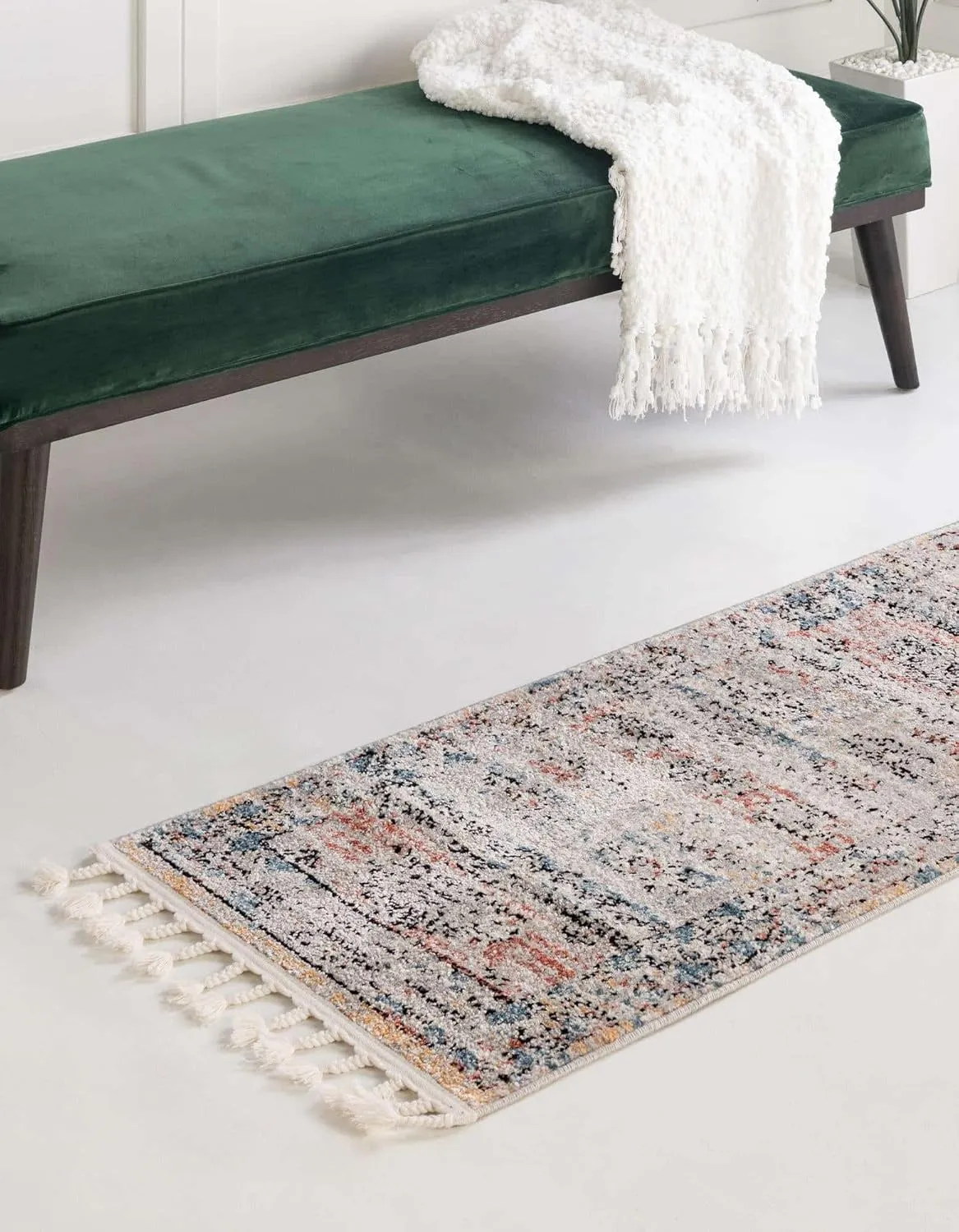 Unique Loom Aramis Collection Area Rug - Tal (2' x 6' 1" Runner, Multi/ Black)