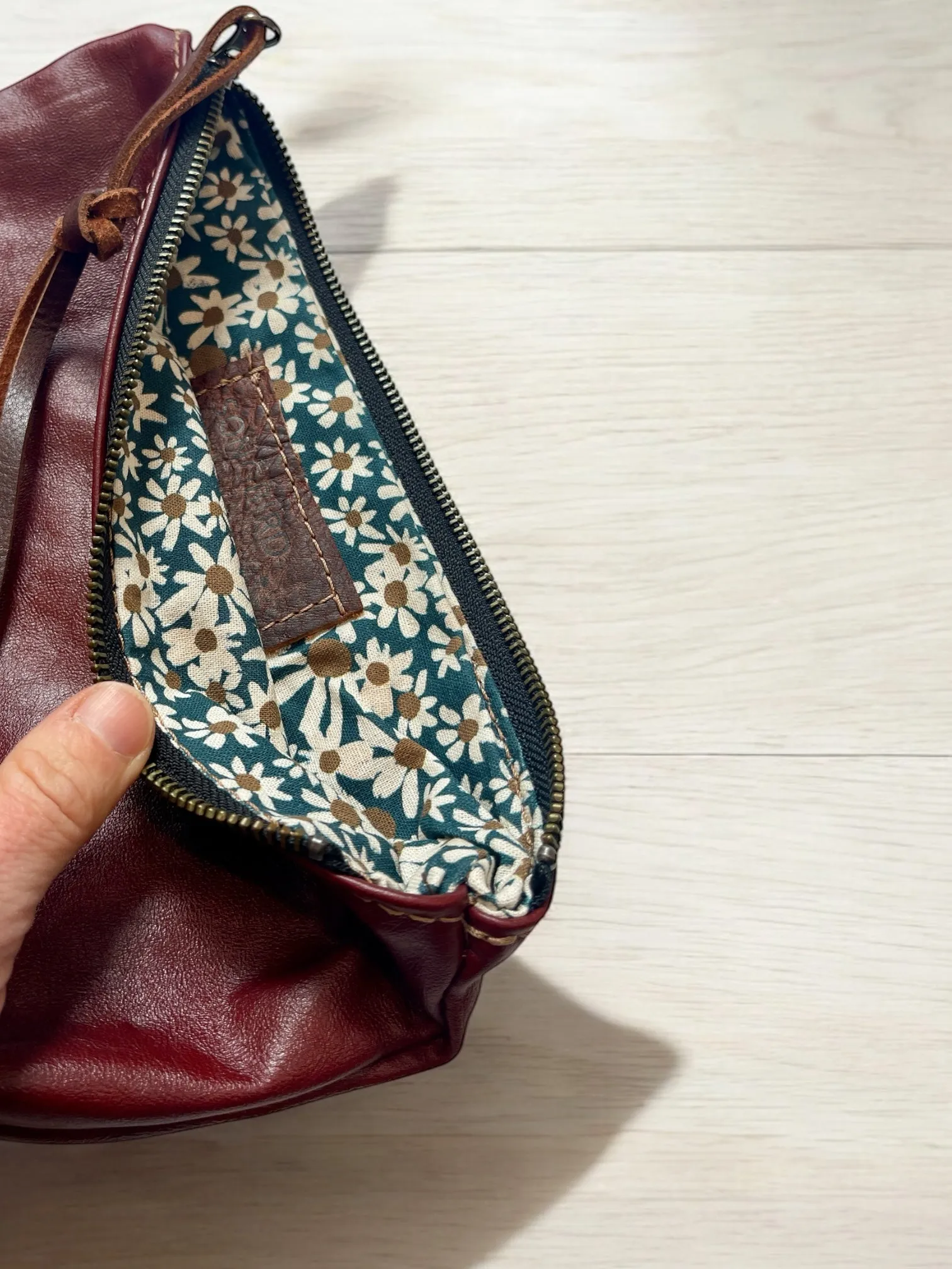 Upcycled Burgundy Pouch