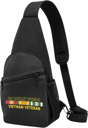 US Army 1st Cavalry Division Vietnam Veteran Chest Pack Leisure Shoulder Crossbody Chest Bag