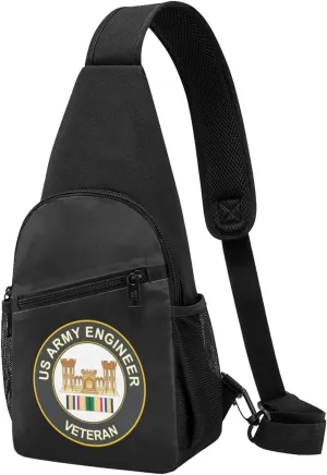 US Army Engineer Gulf War Veteran Chest Pack Leisure Shoulder Crossbody Chest Bag