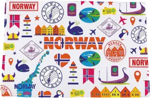 VAMSII Norway Trip Gift Norway Landmark Kitchen Towel Norwegian Lovers Gifts Scandinavian Gift Norway Souvenir Gift (NorwayTowel)