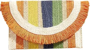 Verdusa Women's Fringe Straw Clutch Purses Woven Handbags Envelope Bag Wallet