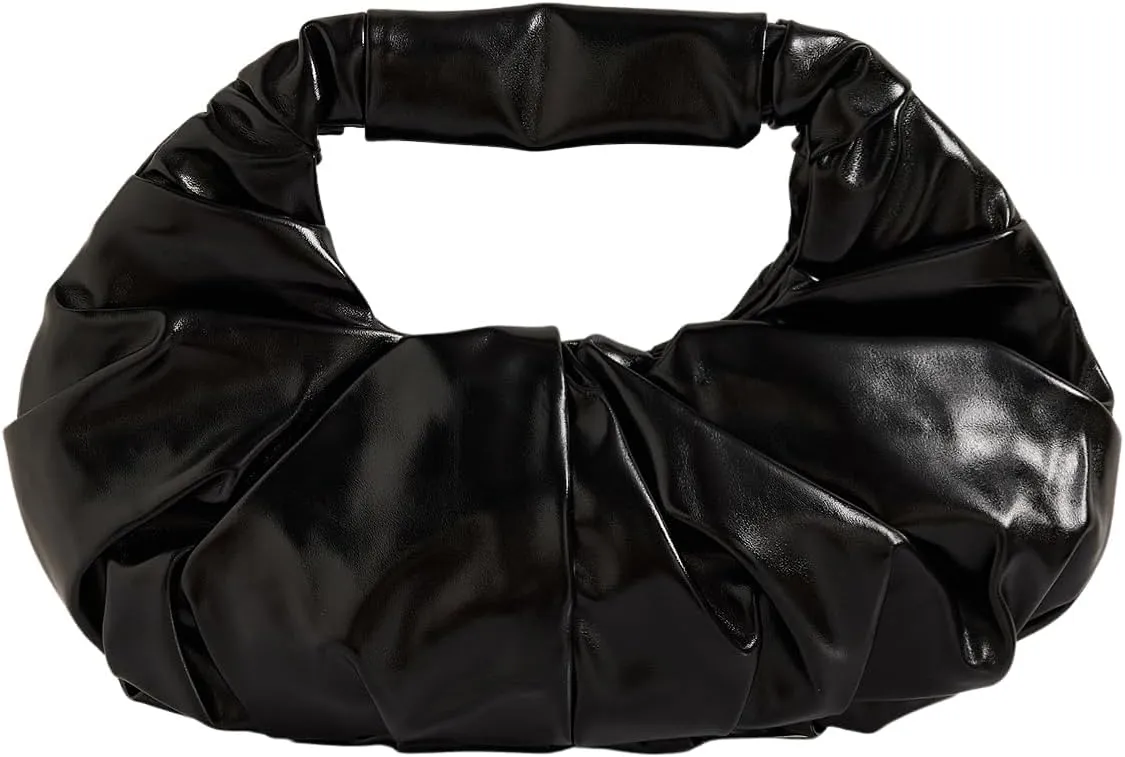 Verdusa Women's Metallic Ruched Bags PU Leather Evening Clutch Handbags