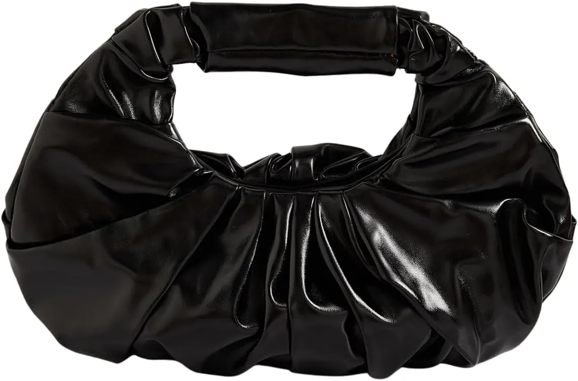 Verdusa Women's Metallic Ruched Bags PU Leather Evening Clutch Handbags