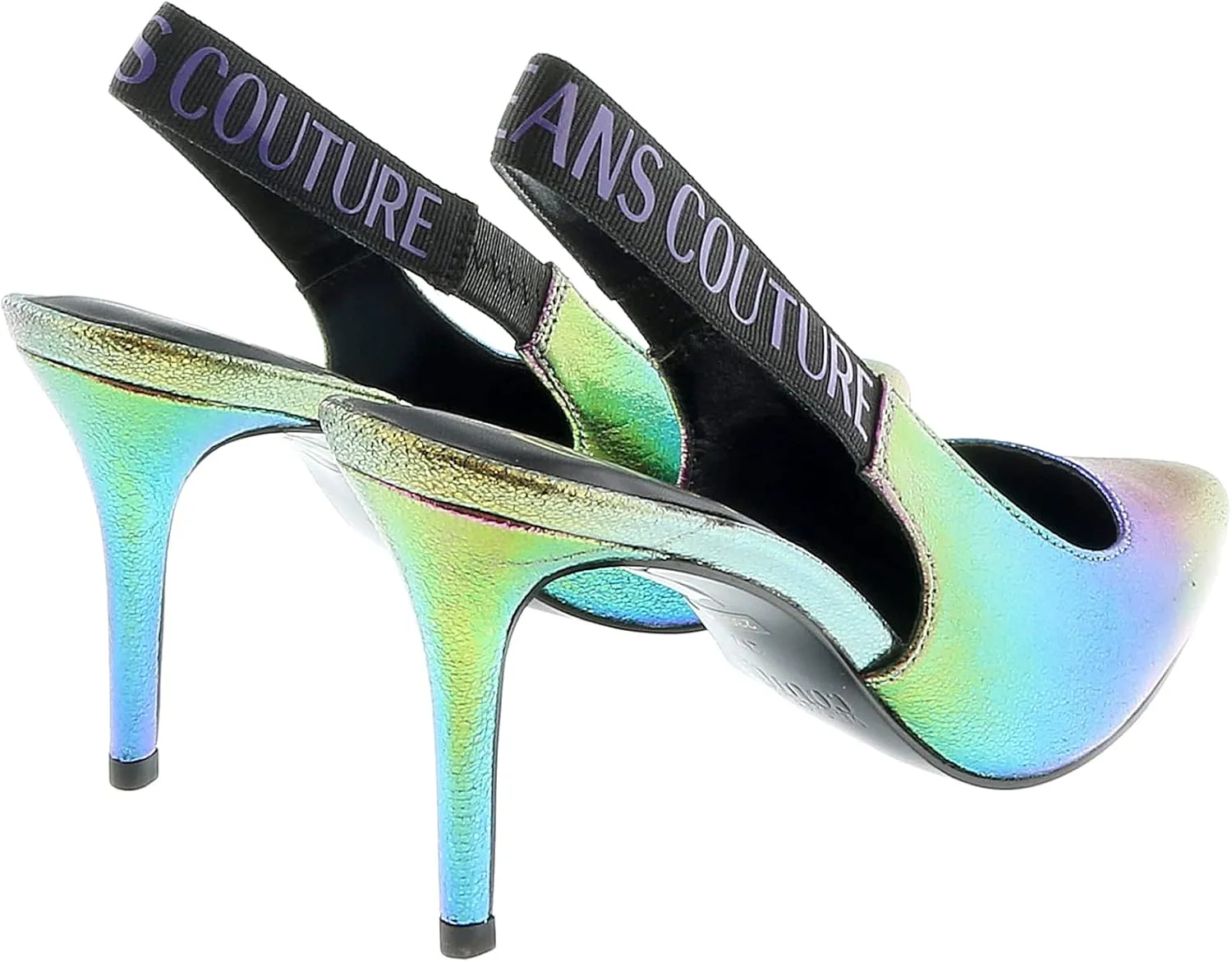 VERSACE JEANS COUTURE Technicolor Print High Heel Slingbacks- for womens