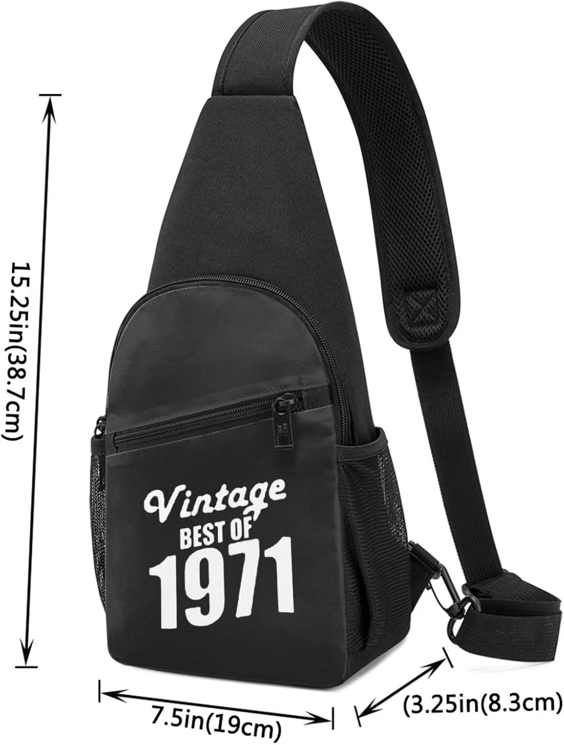 Vintage Aged to Since 1971 Chest Pack Leisure Shoulder Crossbody Chest Bag
