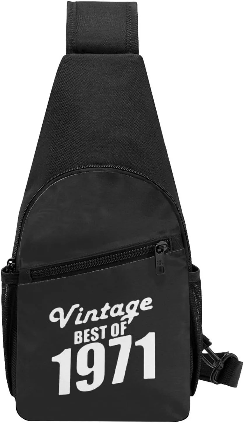 Vintage Aged to Since 1971 Chest Pack Leisure Shoulder Crossbody Chest Bag