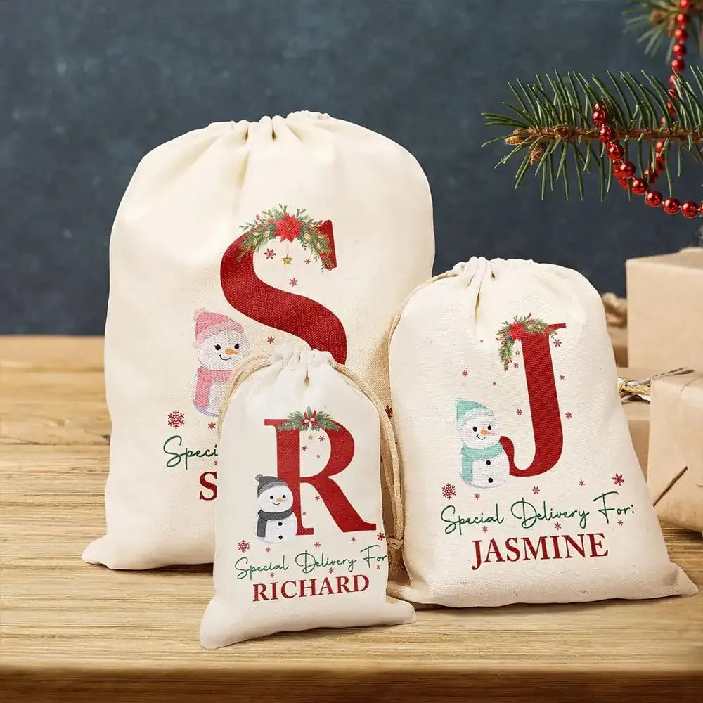 WANDER PRINTS Personalized Favor Bag - Gift For Family, Bestie - Monogram Name Special Delivery