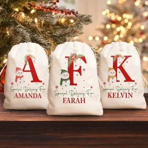 WANDER PRINTS Personalized Favor Bag - Gift For Family, Bestie - Monogram Name Special Delivery