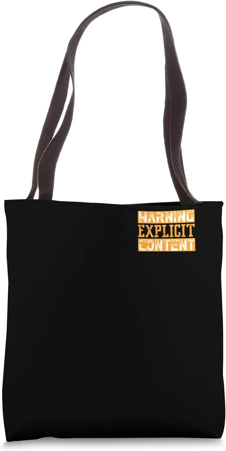 Warning Explicit Content Minimalist Tote Bag