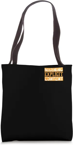 Warning Explicit Content Minimalist Tote Bag