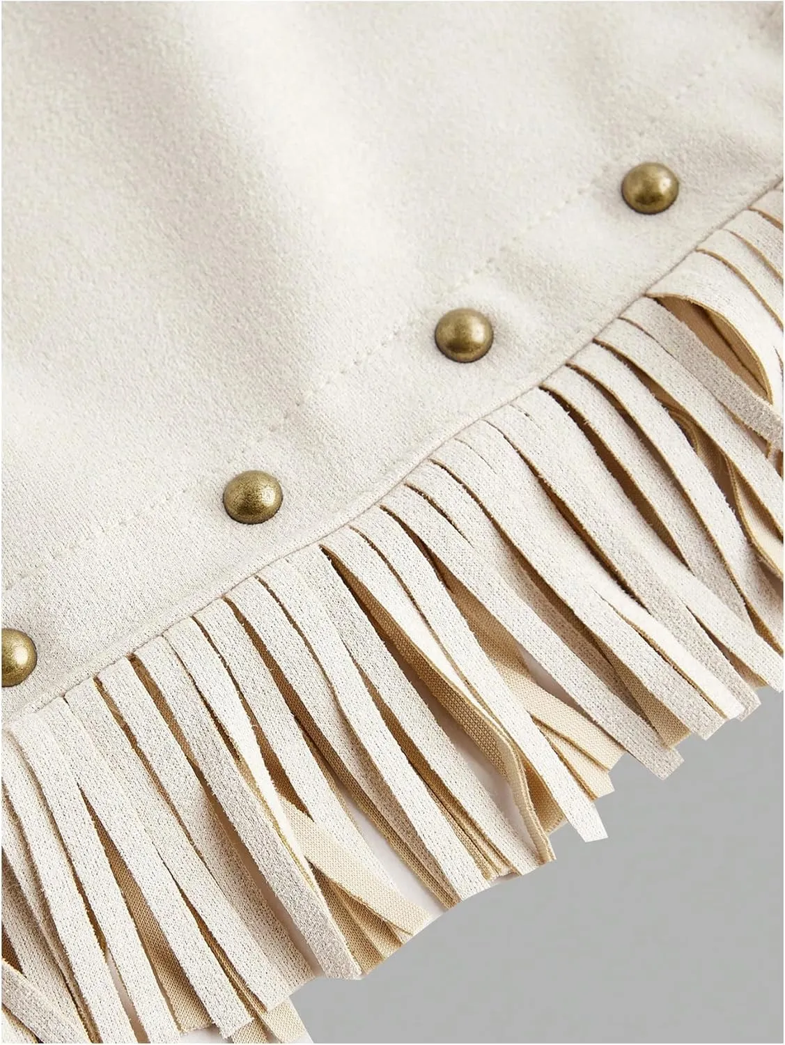 WDIRARA Women's Faux Suede Fringe Skirt High Waisted Tassel Western Mini Skirts