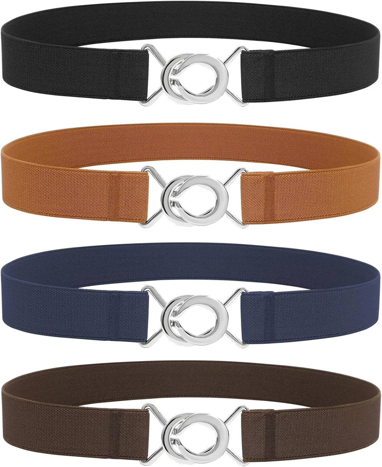 WERFORU Women Skinny Elastic Waist Belt Stretchy Thin Belt for Dress Jeans