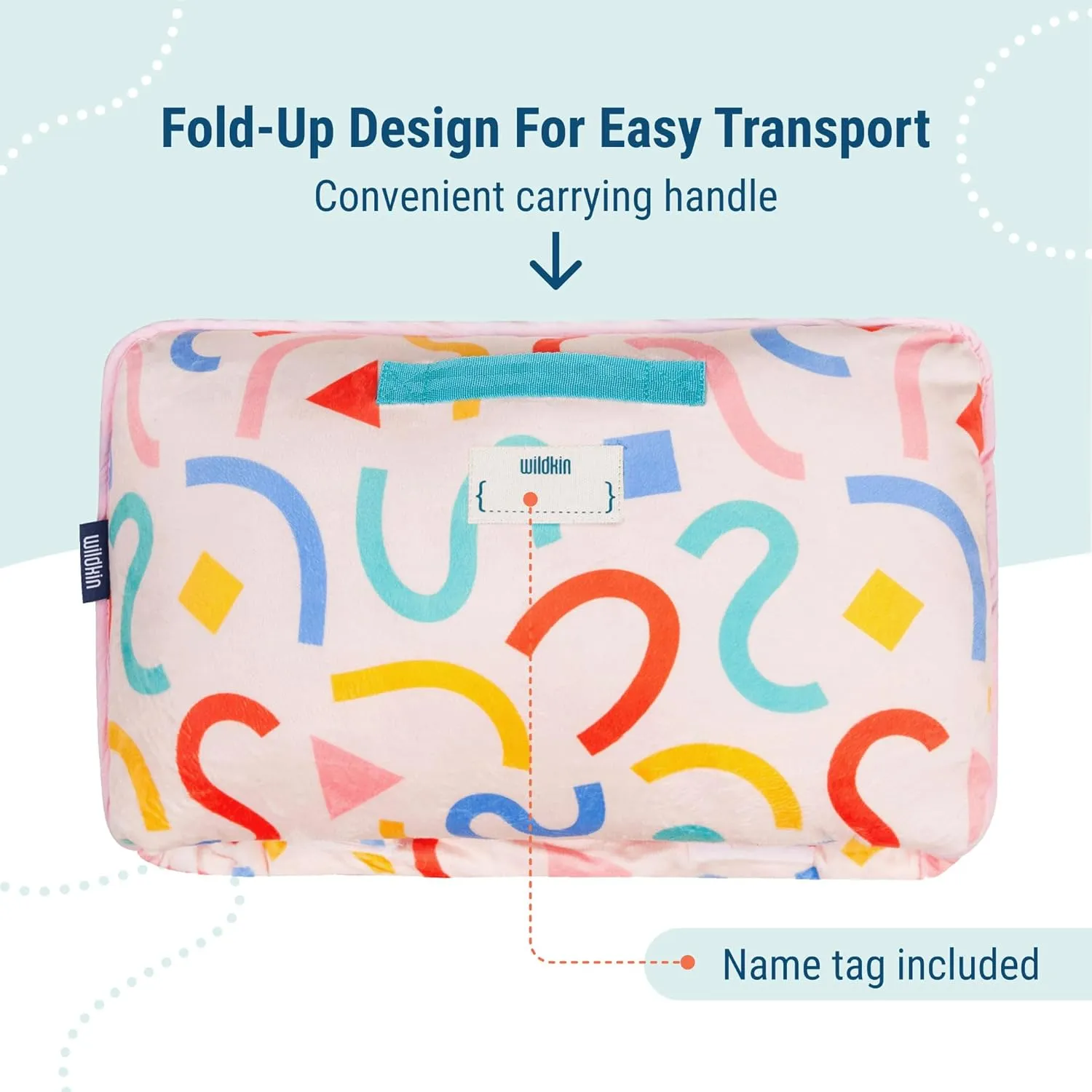 Wildkin Kids Plush Nap Mat – Soft, Cozy, Convenient for Daycare & Preschool – Confetti Peach