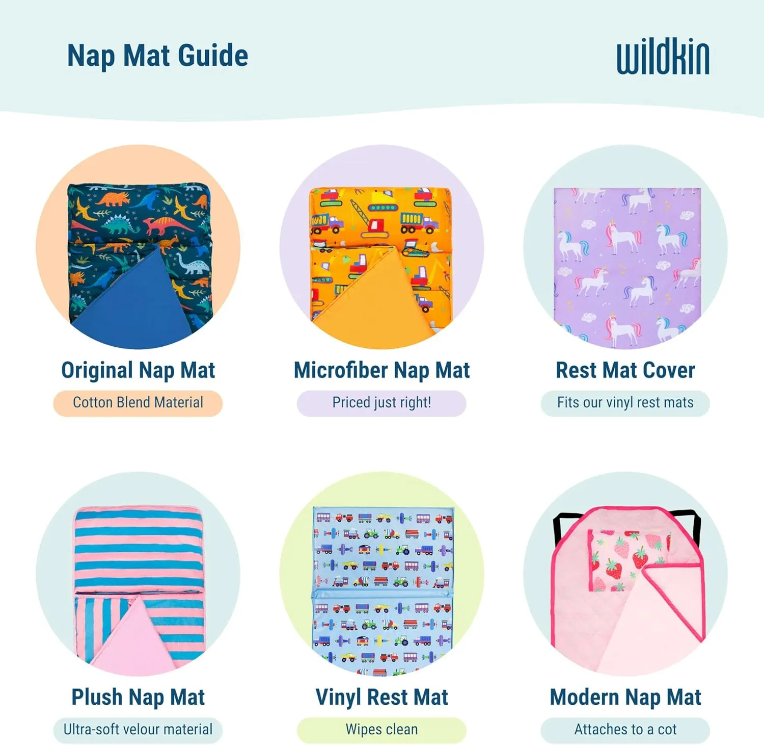 Wildkin Kids Plush Nap Mat – Soft, Cozy, Convenient for Daycare & Preschool – Confetti Peach
