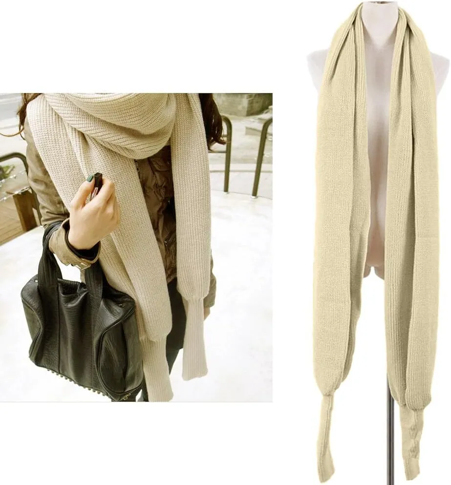 Winter Warm Knitted Wrap Scarf Shawl Cape With Sleeve for Women Autumn Winter Fashion Sweater Shawl Wraps Cape
