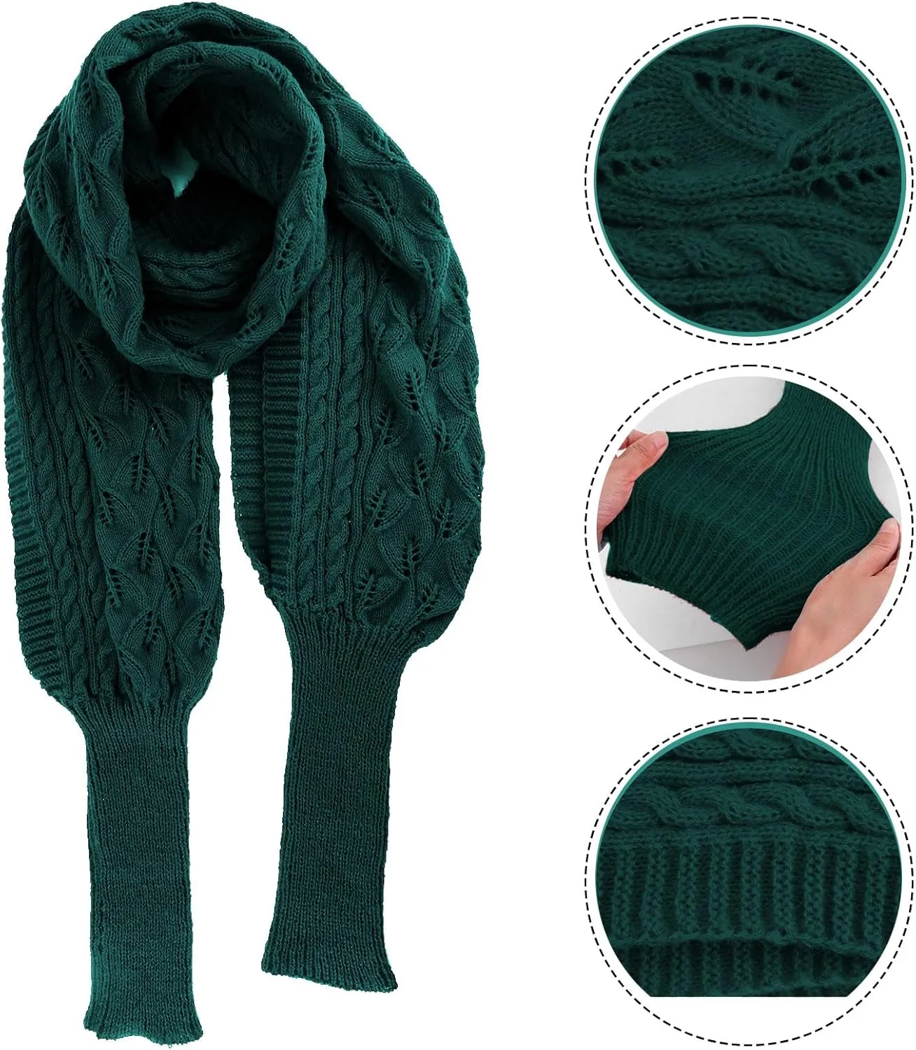 Winter Warm Knitted Wrap Scarf Shawl Cape With Sleeve for Women Autumn Winter Fashion Sweater Shawl Wraps Cape