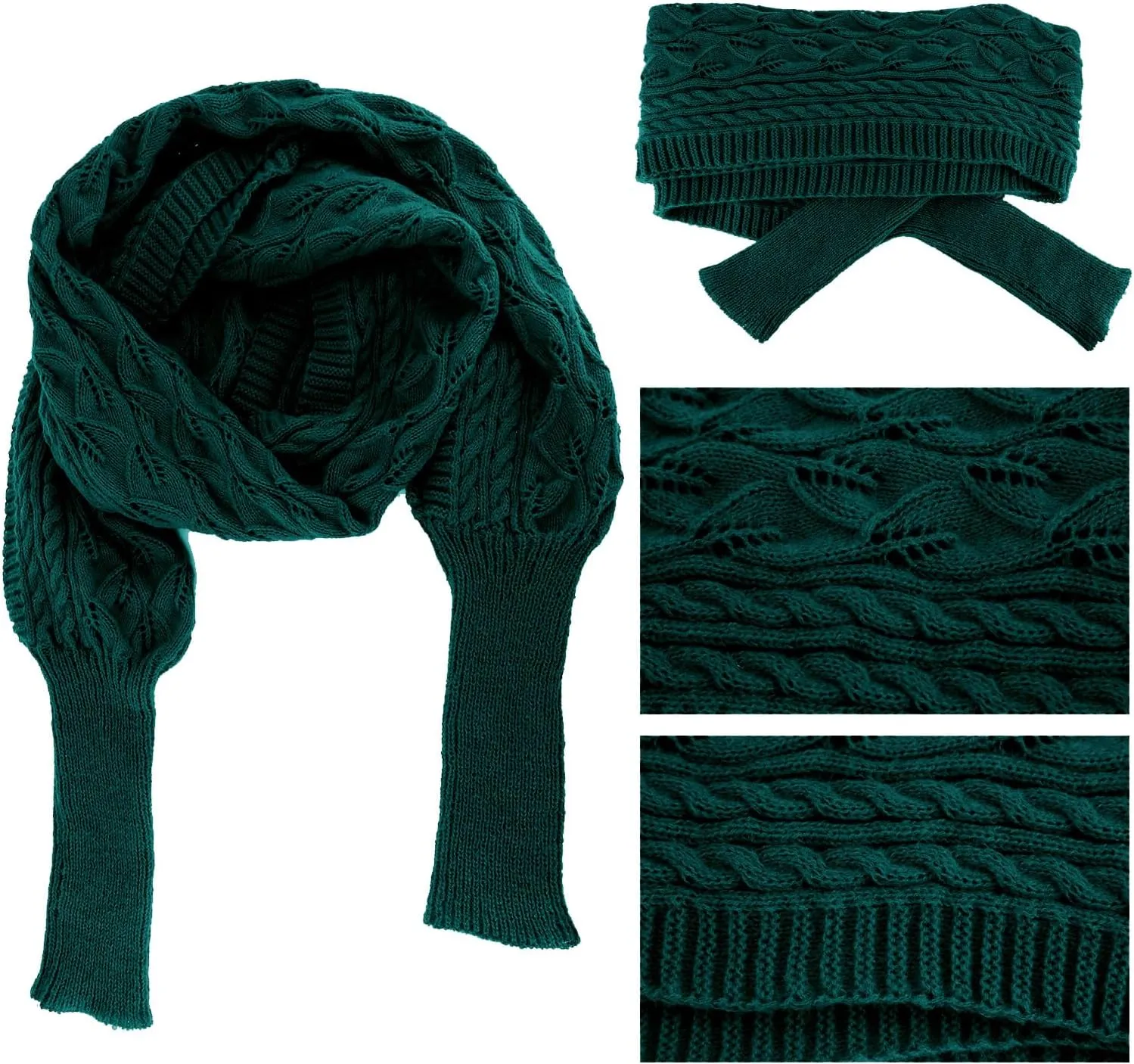 Winter Warm Knitted Wrap Scarf Shawl Cape With Sleeve for Women Autumn Winter Fashion Sweater Shawl Wraps Cape