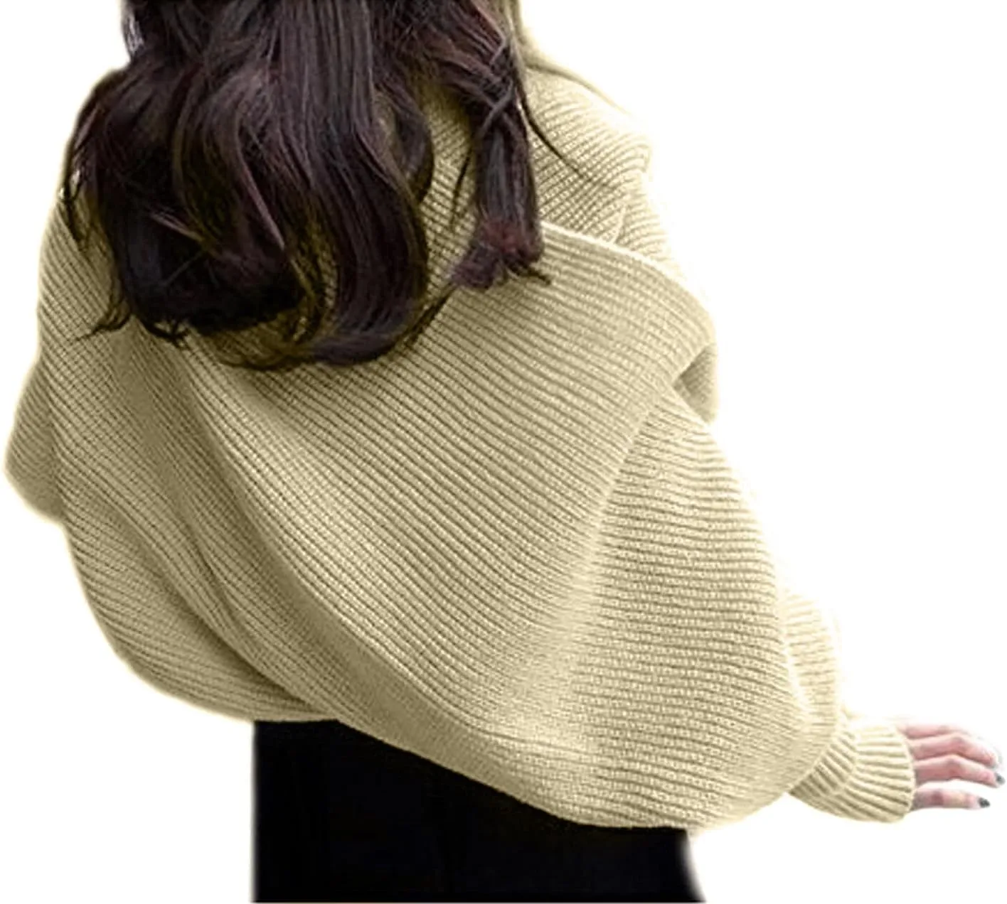 Winter Warm Knitted Wrap Scarf Shawl Cape With Sleeve for Women Autumn Winter Fashion Sweater Shawl Wraps Cape