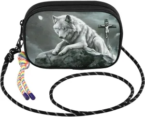 Wolf Cross Rocky Small Crossbody Bags for Women Cell Phone Purses Women's Shoulder Handbag Wallet Purse