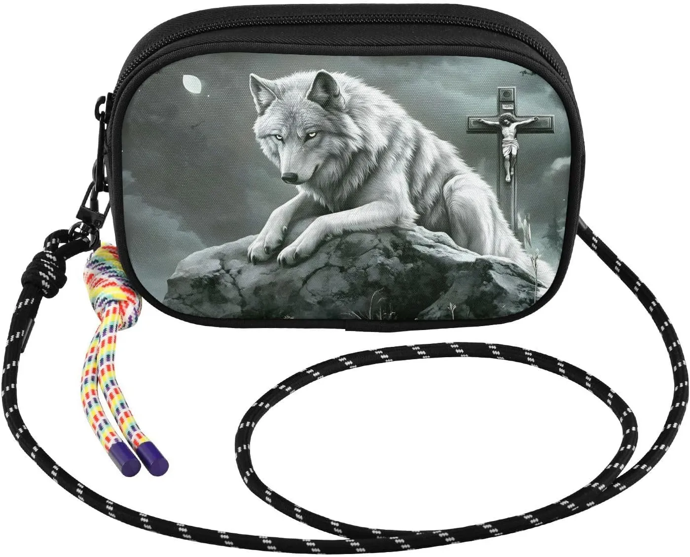 Wolf Cross Rocky Small Crossbody Bags for Women Cell Phone Purses Women's Shoulder Handbag Wallet Purse