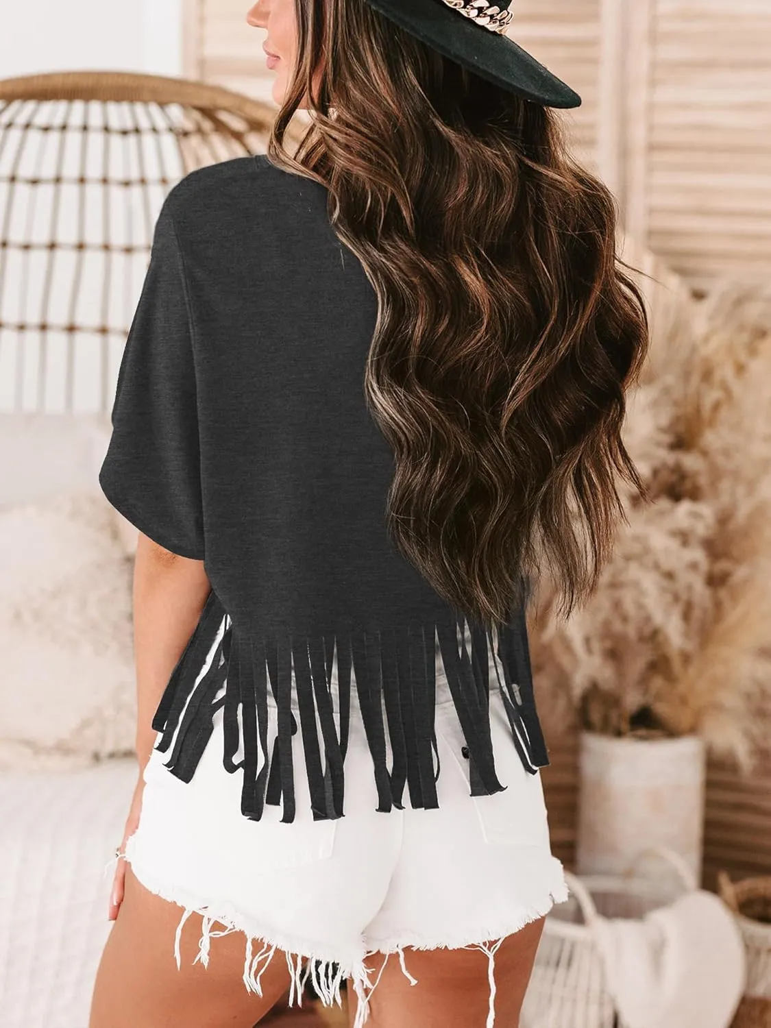 Women Western Shirt Save a Horse Ride a Cowboy Vintage Cowgirl Fringe Shirt Country Concert Tops Short Sleeve