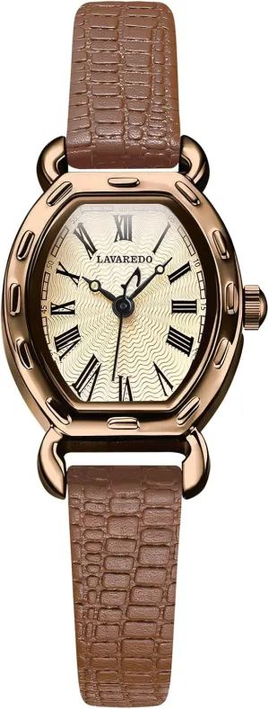 Women's Dainty Leather Band Vintage Ladies Waterproof Quartz Analog Square Dress & Casual Wrist Watches