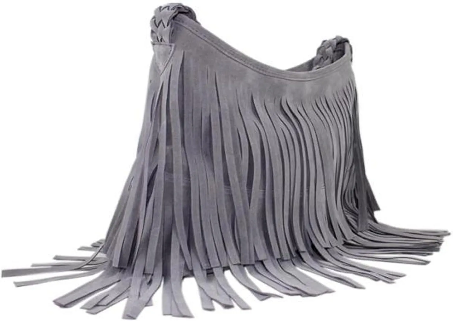 Women's Frosted Suede Tassel Shoulder Bag Fashion Retro Fringe Messenger Bag for Party Travel Dating