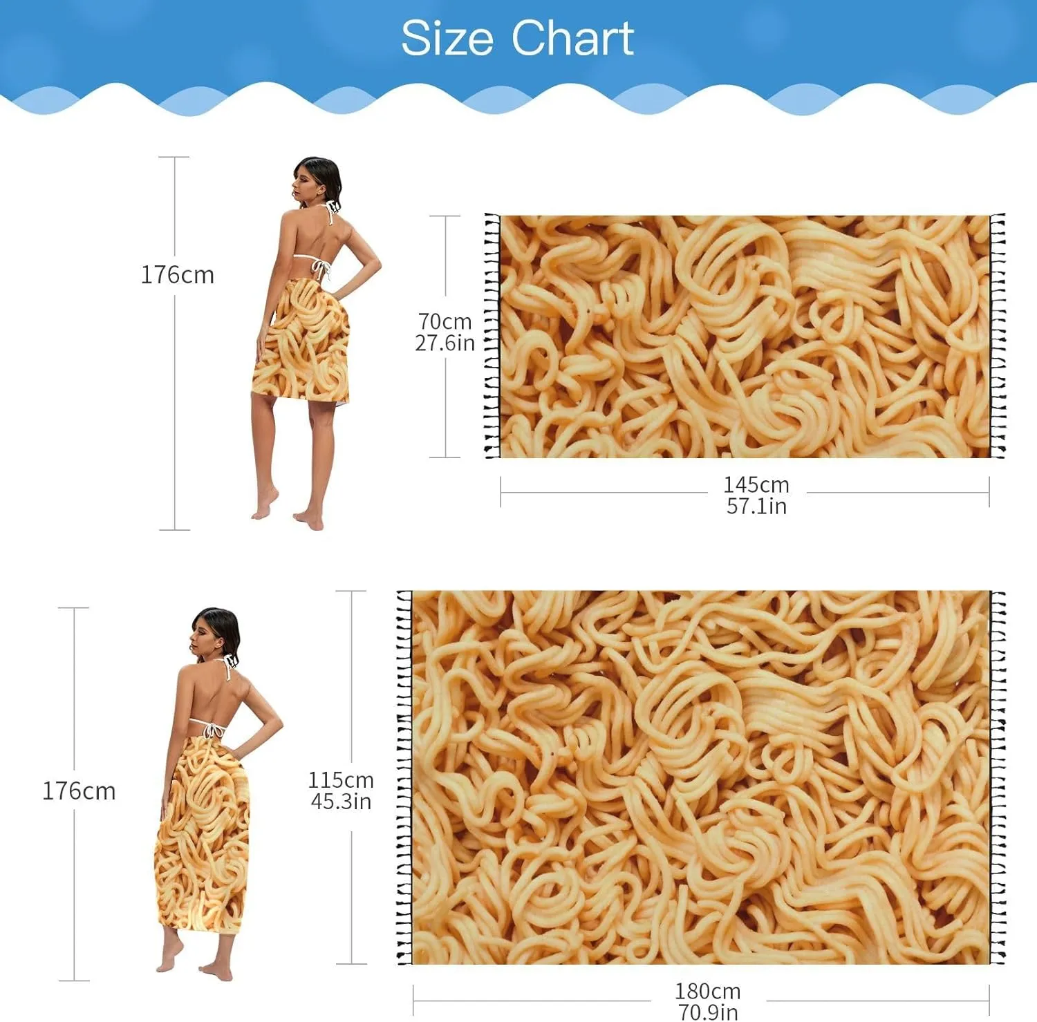Womens Sarong Beach Wraps Swimsuit Bikini Cover up Wrap Skirt with Tassels