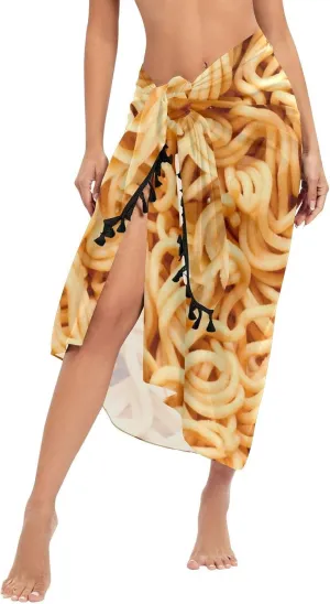 Womens Sarong Beach Wraps Swimsuit Bikini Cover up Wrap Skirt with Tassels