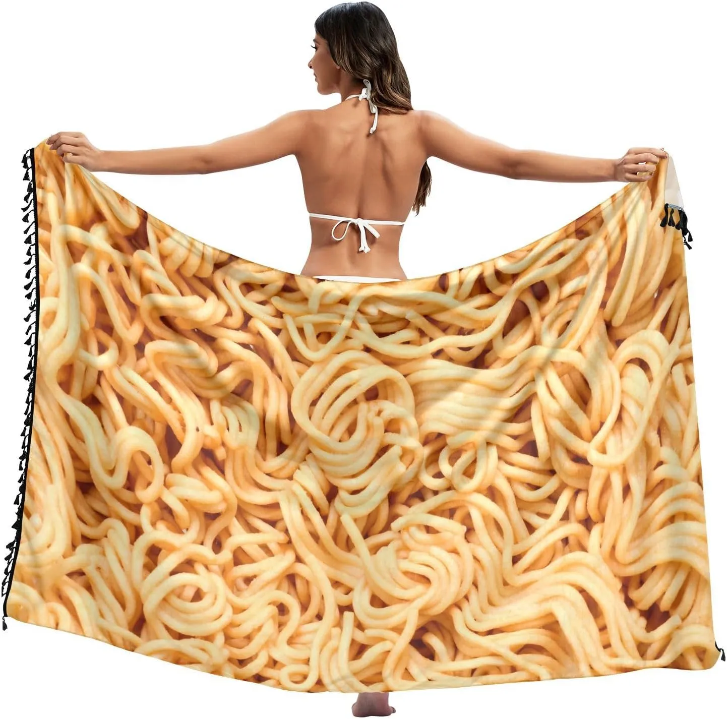 Womens Sarong Beach Wraps Swimsuit Bikini Cover up Wrap Skirt with Tassels