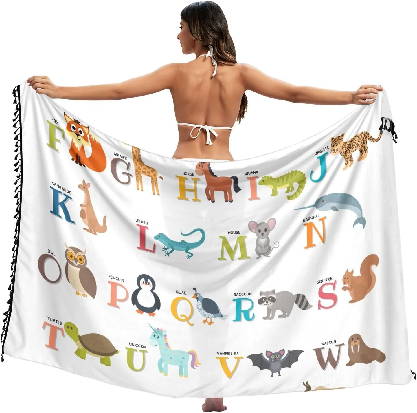 Womens Sarong Beach Wraps Swimsuit Bikini Cover up Wrap Skirt with Tassels
