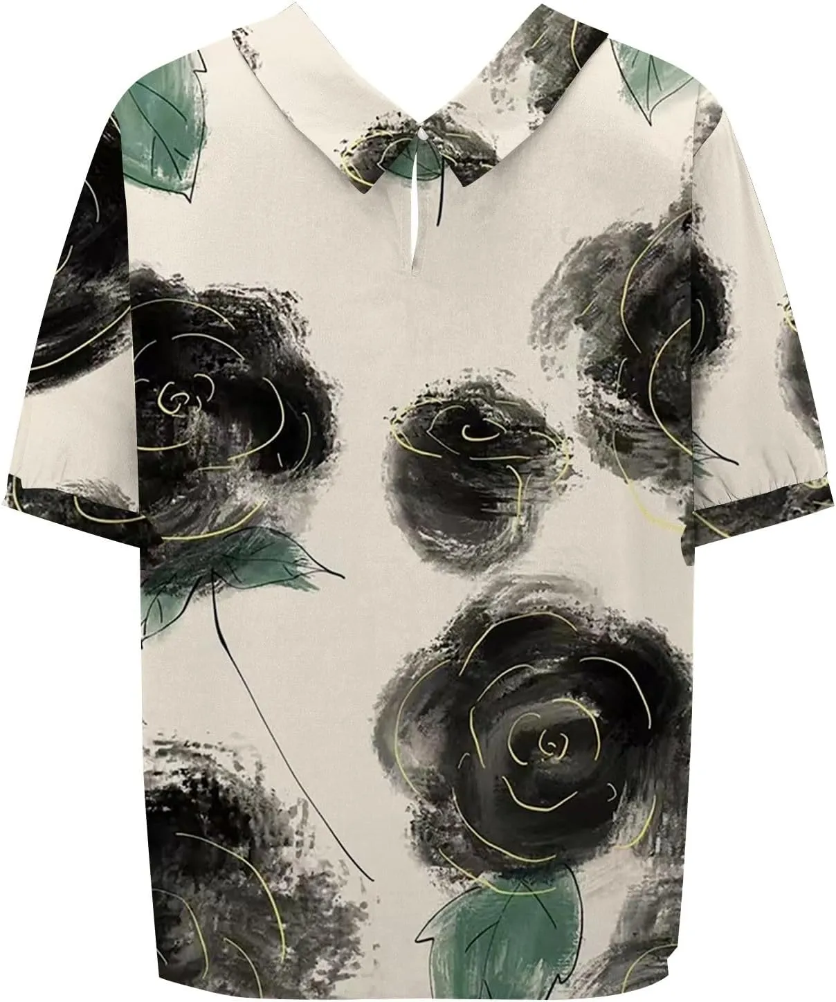 Womens Summer Tops Collar Top Fresh Gradient Short Sleeved Pullover Top Spring Tops for Women Long Sleeve Shirts for
