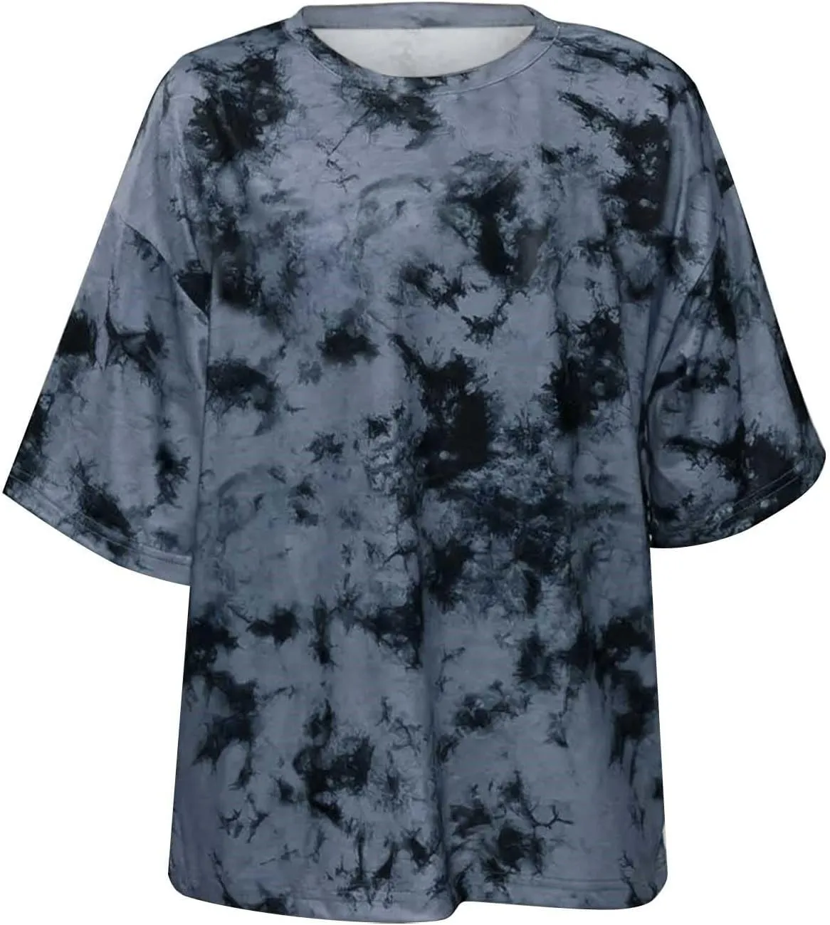 Women's Tie-Dye Fashion Y2K Oversized Tees Casual Short Sleeve Crew Neck Shirts Boyfriend Drop Shoulder Loose Fit Summer Tops