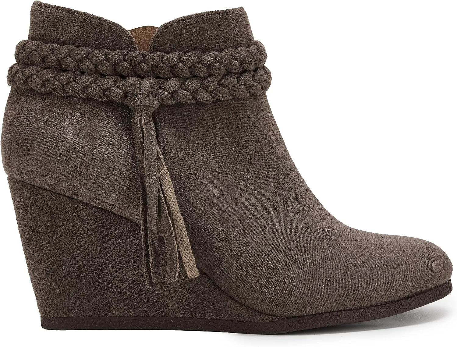 Womens Wedge Ankle Boots Braided Fringe Strap Western Heeled Fall Booties Dress Shoes