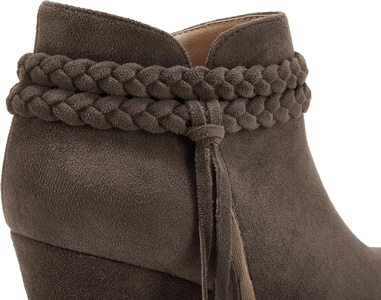 Womens Wedge Ankle Boots Braided Fringe Strap Western Heeled Fall Booties Dress Shoes