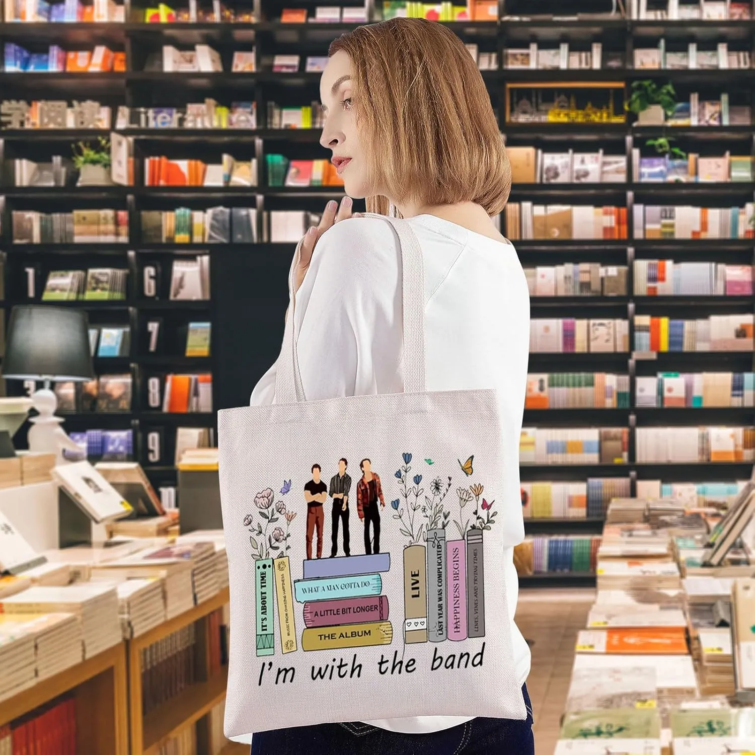 WZMPA Band Album Makeup Bag Band Song Lyric Fans Gifts I'm With Band Singer Cosmetic Zipper Pouch Bag For Rock Band Fans (I'm with band TG)