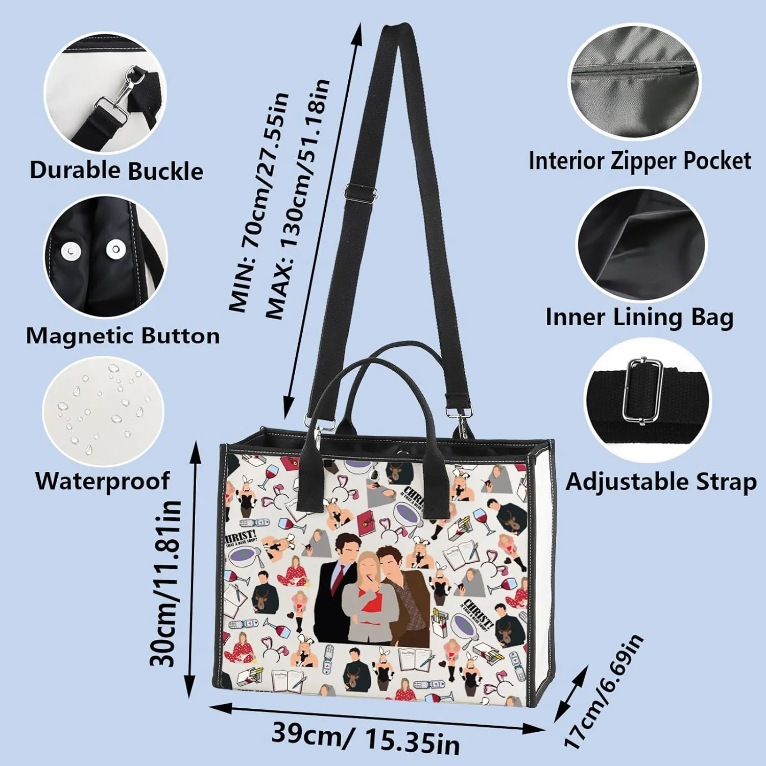 WZMPA Bridget & Daniel Cosmetic Bag Single Diary Movie Fans Gift Bridget & Daniel & Mark Zipper Travel Bag Single Diary Merch (Christ is that BG)