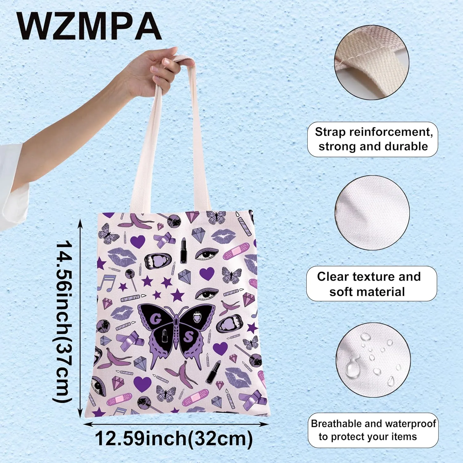WZMPA Concert Musical Cosmetic Bag Singer Fans Gift Singer Album Makeup Zipper Pouch Bag Song Lyric Merchandise (GU TG)