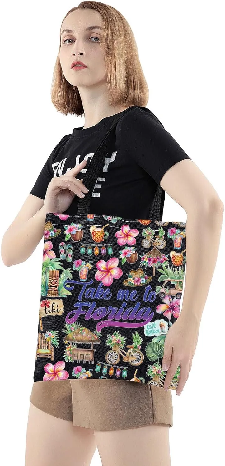 WZMPA Florida State Travel Cosmetic Bag Souvenirs Gift Zipper Pouch Vacation Merchandise (Take Florida Bl TG)