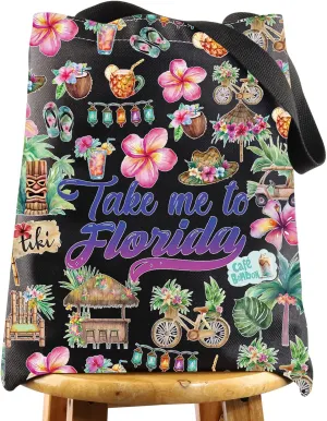 WZMPA Florida State Travel Cosmetic Bag Souvenirs Gift Zipper Pouch Vacation Merchandise (Take Florida Bl TG)