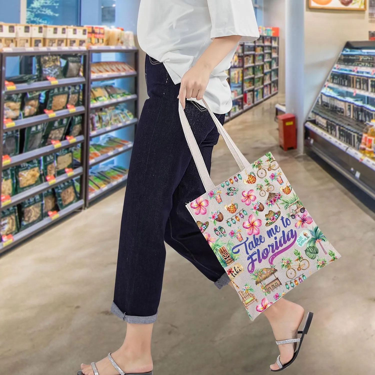 WZMPA Florida Travel Cosmetic Bag - Souvenir Gift Take Me To Florida Zipper Pouch - Vacation Merchandise