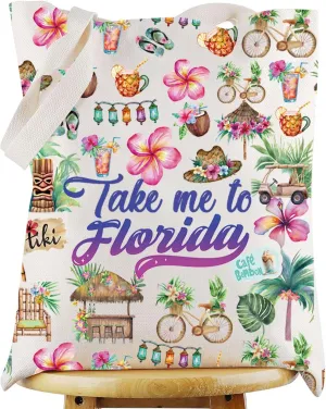 WZMPA Florida Travel Cosmetic Bag - Souvenir Gift Take Me To Florida Zipper Pouch - Vacation Merchandise