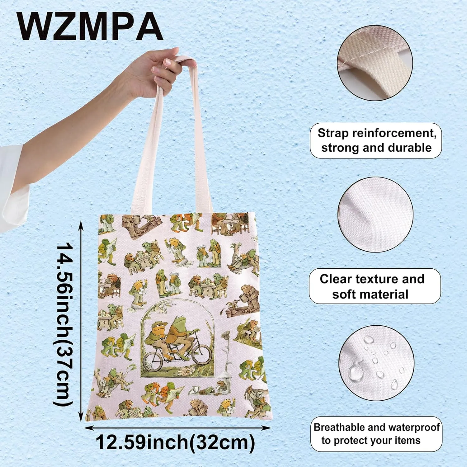 WZMPA Funny Frog Cosmetic Bag Frog Fans Gift Humor Frog Character Makeup Zipper Pouch Bag Frog Merchandise (Frog F TG)