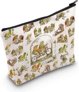 WZMPA Funny Frog Cosmetic Bag Frog Fans Gift Humor Frog Character Makeup Zipper Pouch Bag Frog Merchandise (Frog)