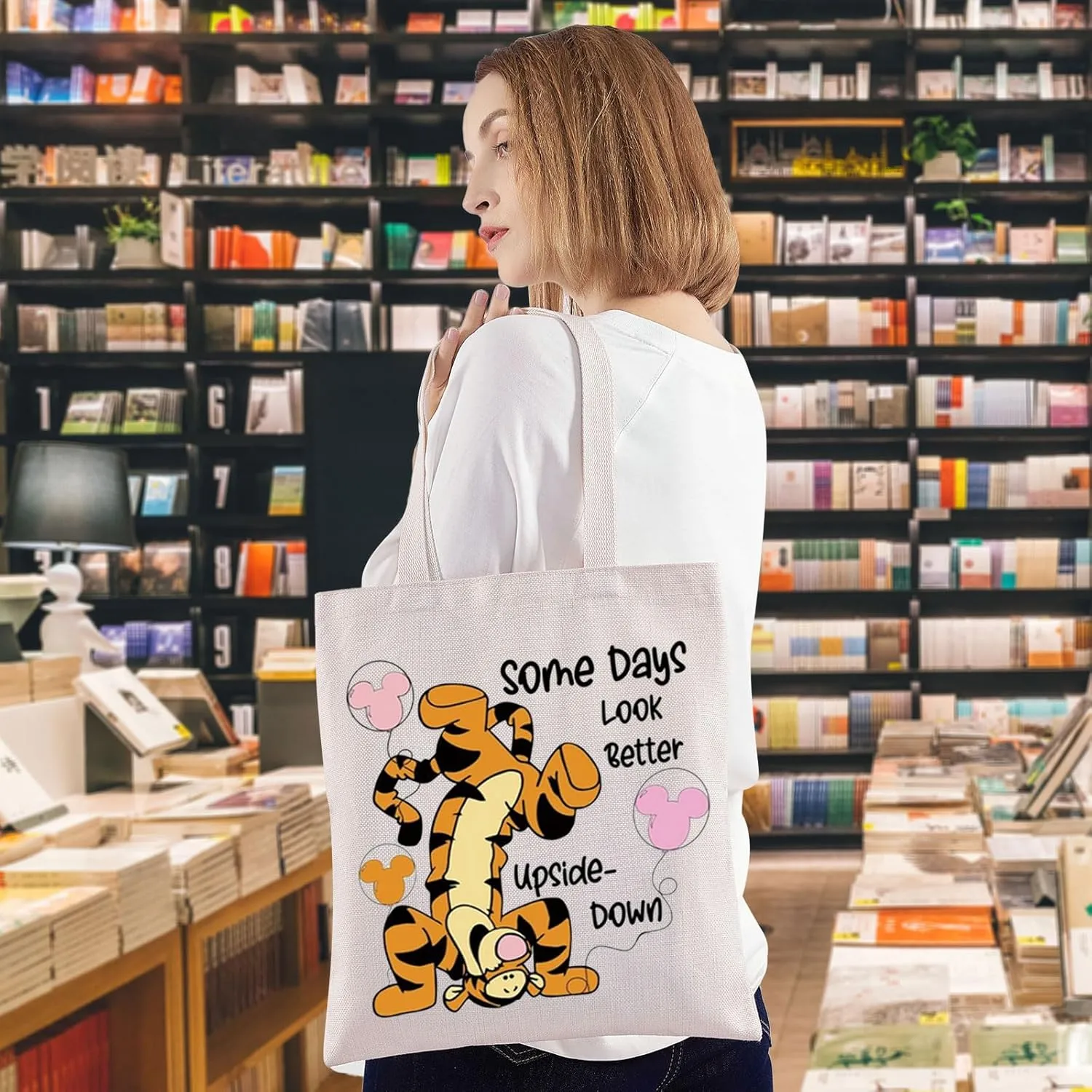 WZMPA Funny Tiger Cosmetic Makeup Bag Tiger Inspired Gift Some Days Look Better Upside Tiger Zipper Pouch Bag Tiger Merchandise (Some Days Tiger TG)