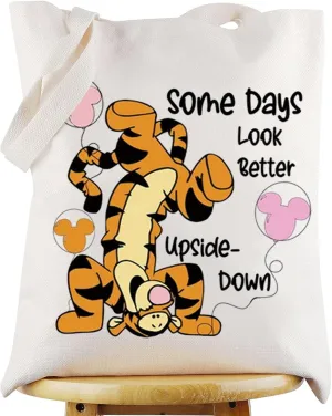 WZMPA Funny Tiger Cosmetic Makeup Bag Tiger Inspired Gift Some Days Look Better Upside Tiger Zipper Pouch Bag Tiger Merchandise (Some Days Tiger TG)