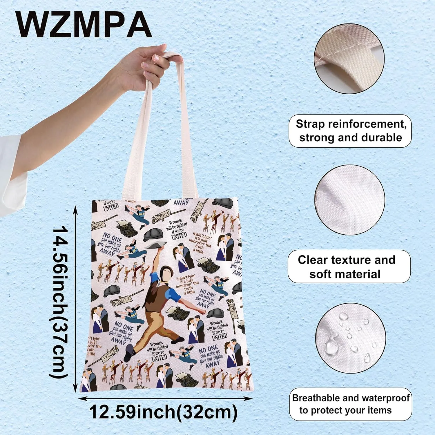WZMPA Jack Kelly Musical Cosmetic Bag Jack & Katherine Fans Gift Jack Kelly Character Makeup Zipper Pouch Bag Jack Kelly Merch (No One Away TG)
