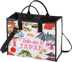 WZMPA Japan Travel Cosmetic Bag Japan Souvenir Gift Take Me To Japan Zipper Pouch Bag Japanese Culture Gift (Take Japan BG)